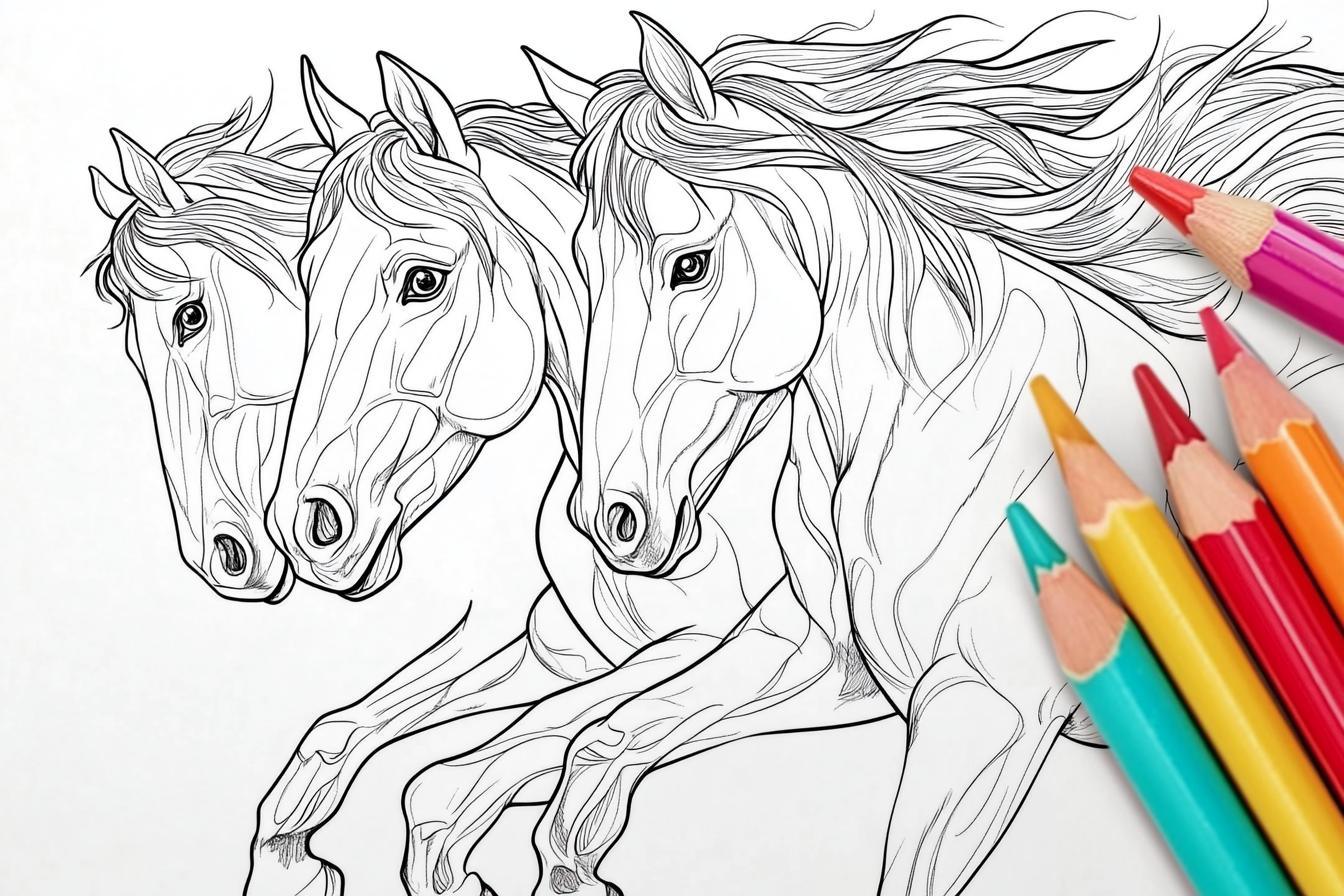 Adult Horse Coloring Pages Free Printable PDF Adult Horse Coloring Pages