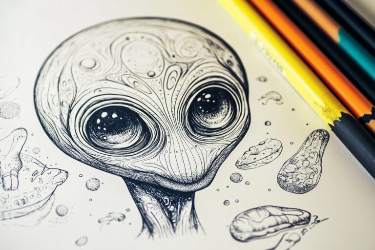 Alien Coloring Pages : Color Your Way Through Space