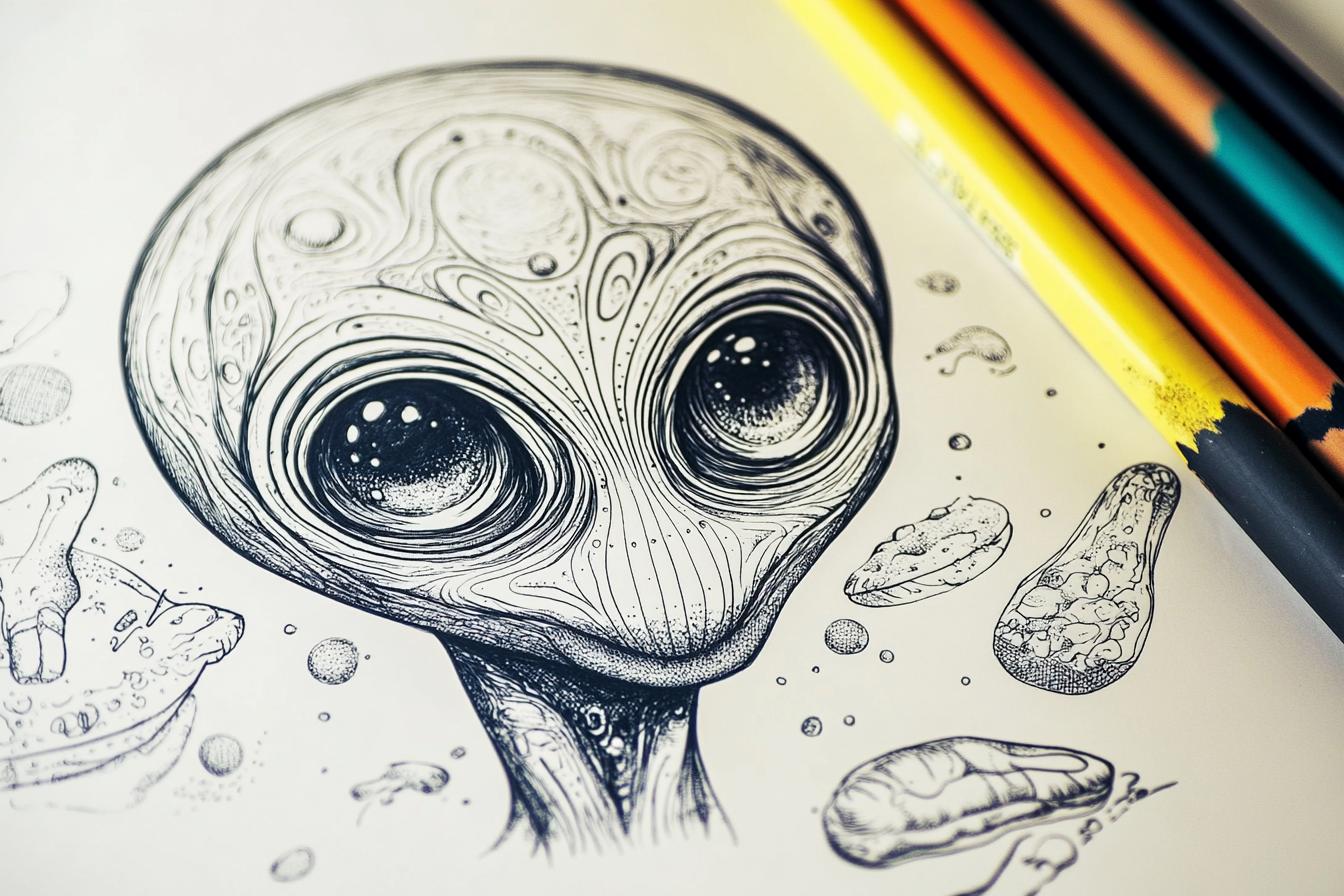 Alien Coloring Pages Free Printable PDF Alien Coloring Pages