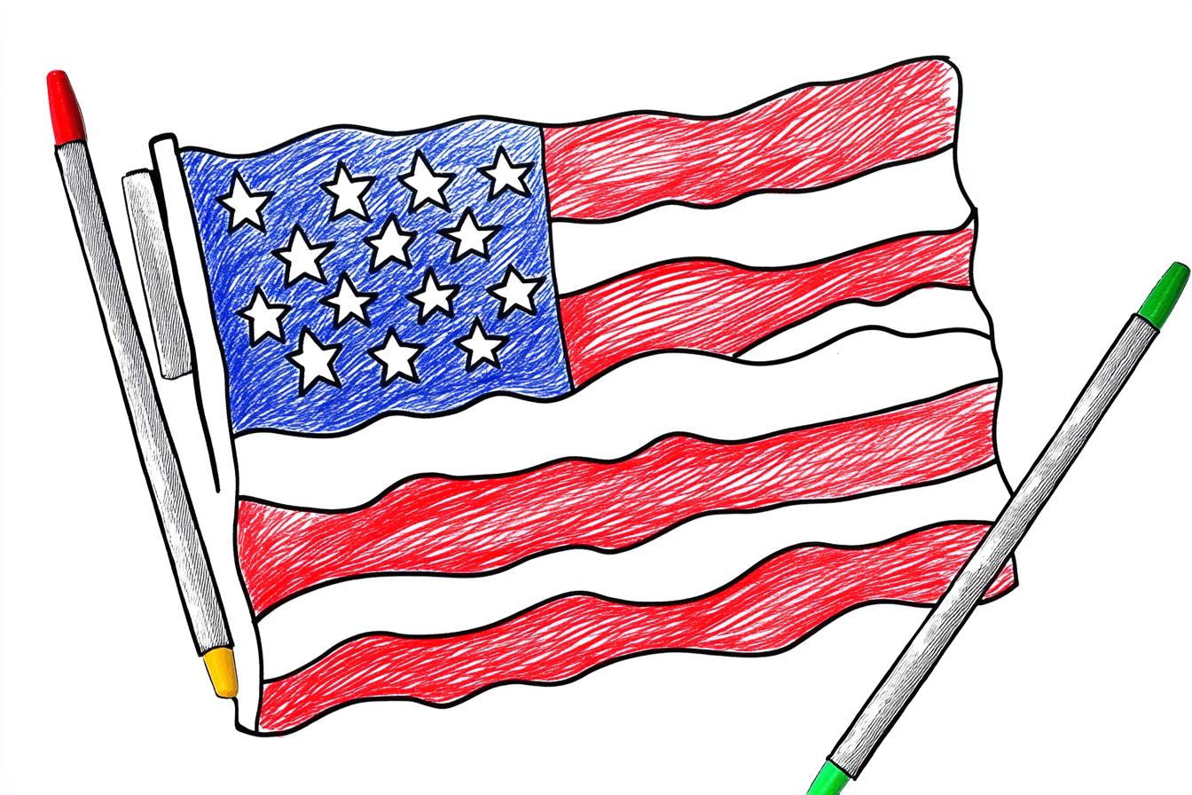 American Flag Coloring Pages Free Printable PDF American Flag Coloring Pages