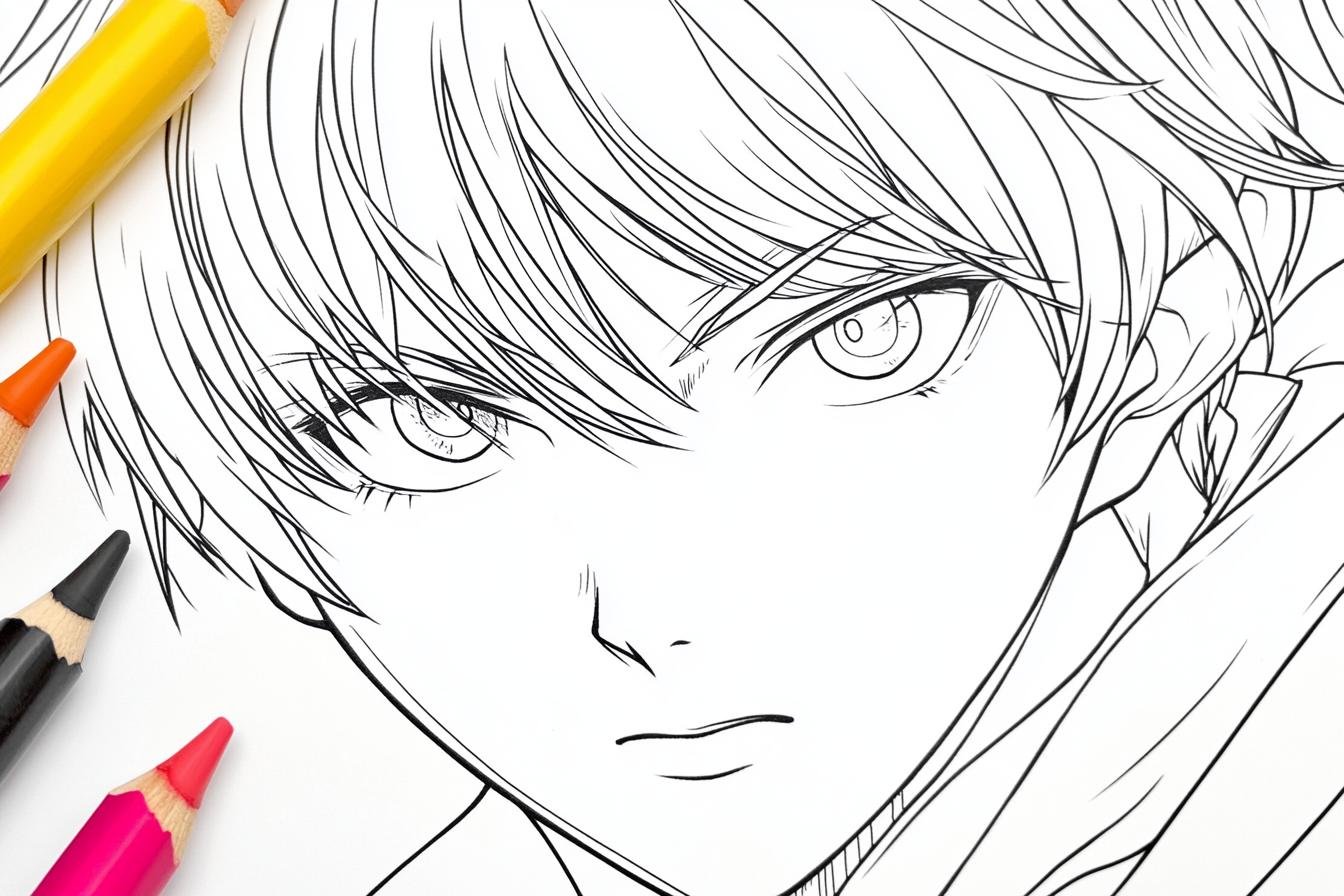 Anime Guy Coloring Pages Free Printable PDF Anime Guy Coloring Pages