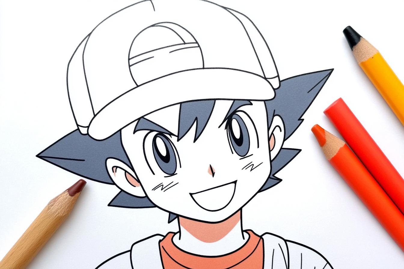 Ash Ketchum Coloring Pages Free Printable PDF Ash Ketchum Coloring Pages