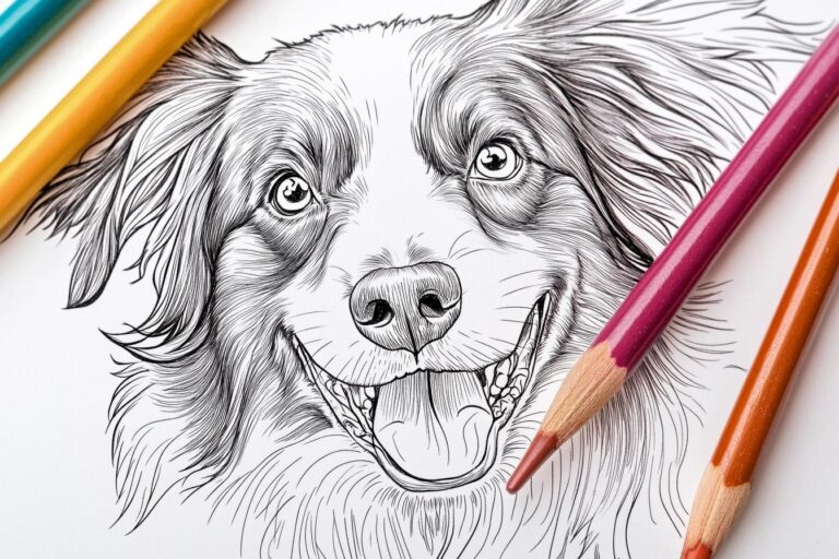Australian Shepherd Coloring Pages : Unleash Your Creativity with Aussie Shepherd Designs