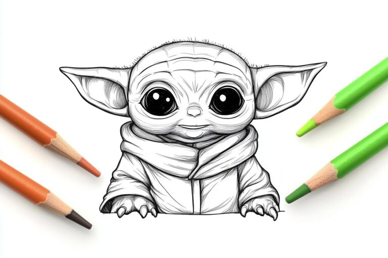 Baby Yoda Coloring Pages : Free Printables for Kids and Adults