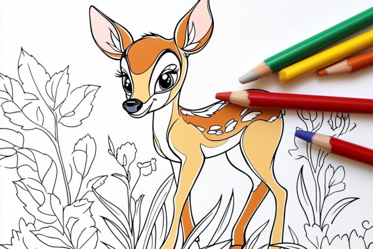 Bambi Coloring Pages : Fun Disney Coloring Activity for Kids