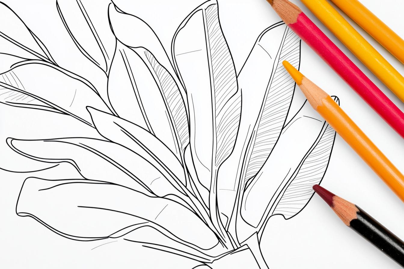 Banana Tree Coloring Pages Free Printable PDF Banana Tree Coloring Pages