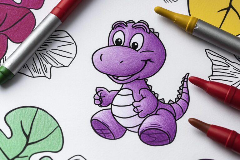 Barney Coloring Pages : Coloring Fun for Kids with Barney Character Designs
