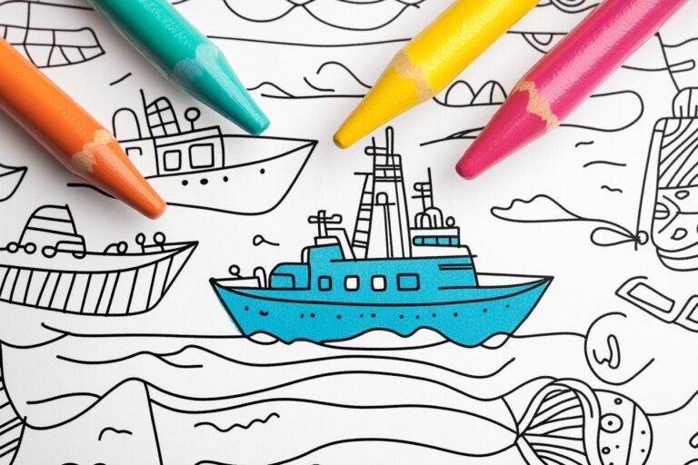 Battleship Coloring Pages : Fun Naval Warfare Coloring for Kids