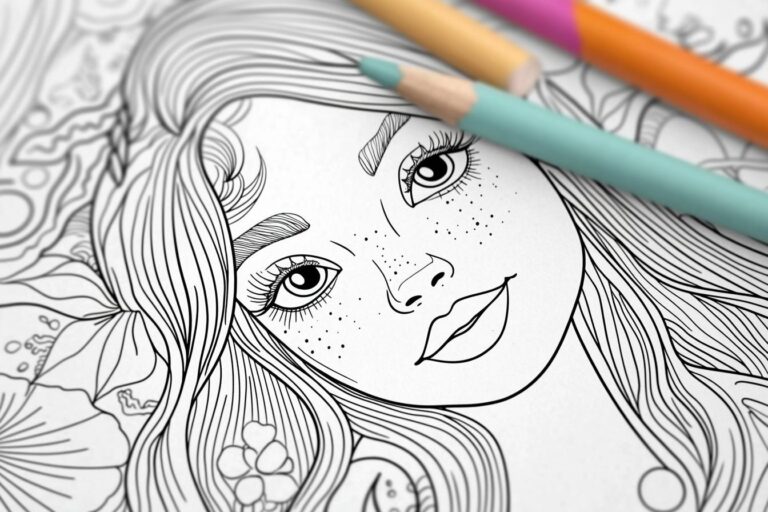 Beautiful Mermaid Coloring Pages : Dive into Fantasy with These Printable Designs