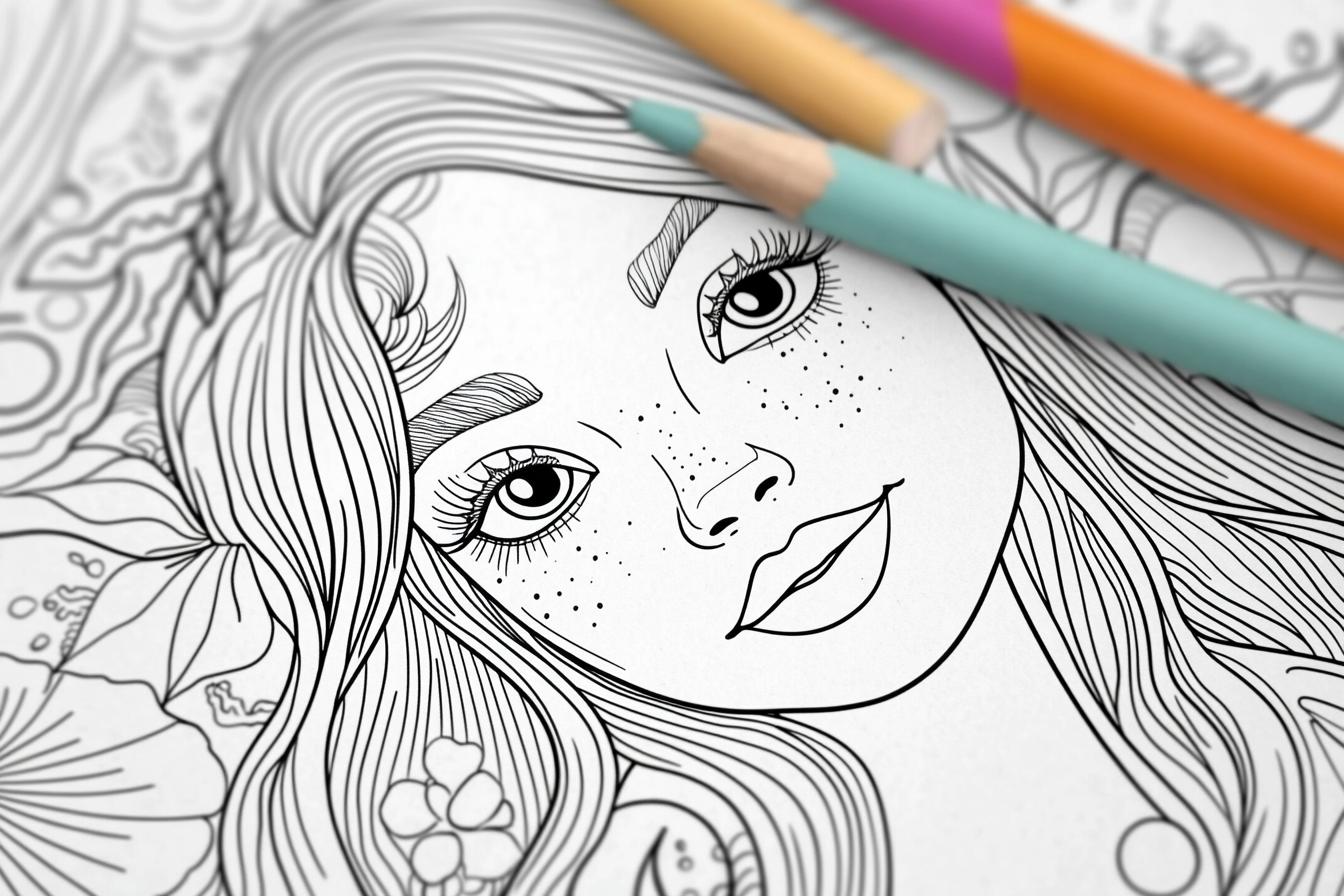 Beautiful Mermaid Coloring Pages Free Printable PDF Beautiful Mermaid Coloring Pages