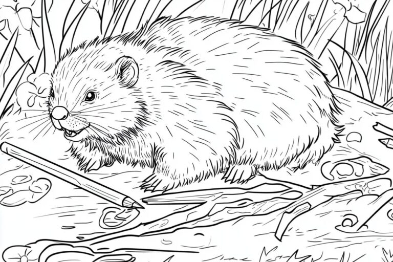Beaver Coloring Pages : Fun & Free Printable Designs