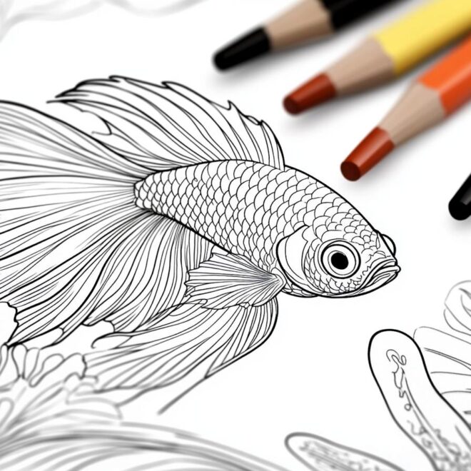 Betta Fish Coloring Pages : Coloring Fun for Kids and Adults
