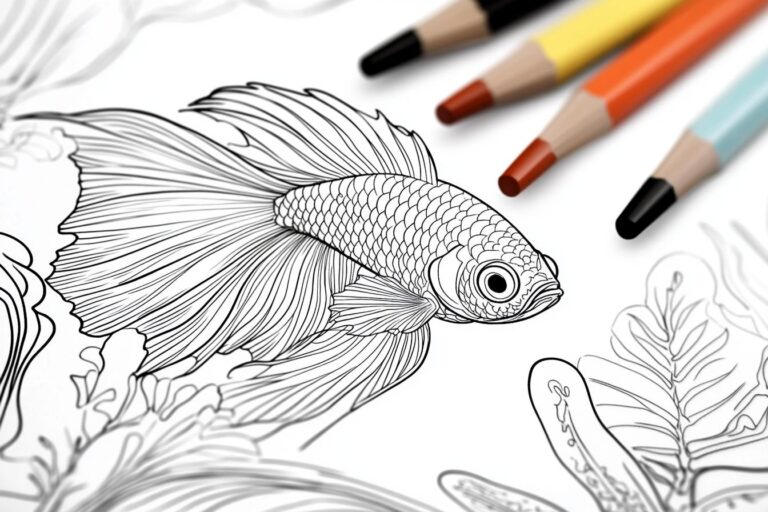 Betta Fish Coloring Pages : Coloring Fun for Kids and Adults