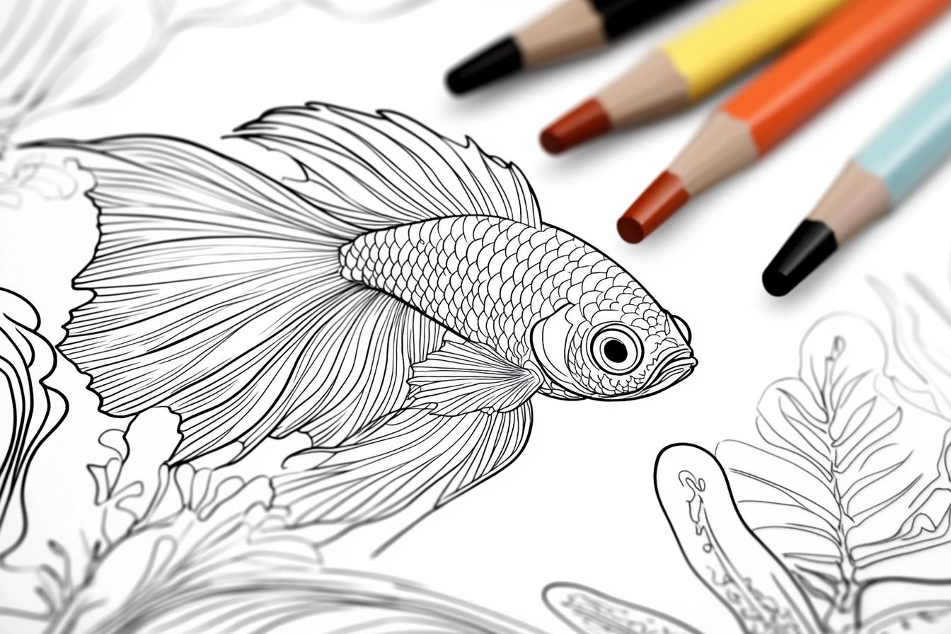 Betta Fish Coloring Pages Free Printable PDF Betta Fish Coloring Pages