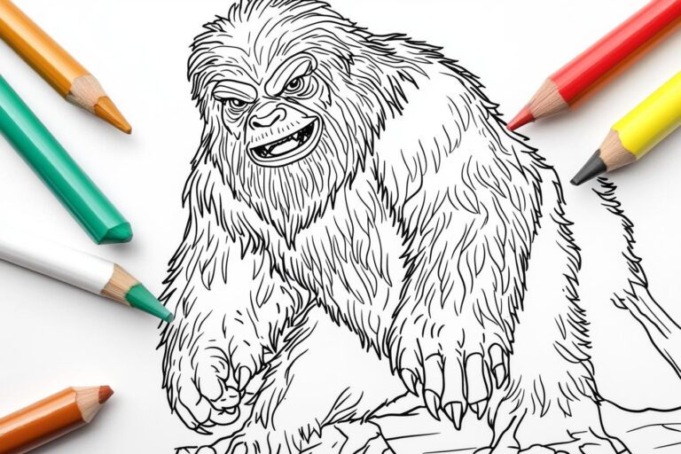Bigfoot Yeti Coloring Pages : Unleash Your Inner Artist