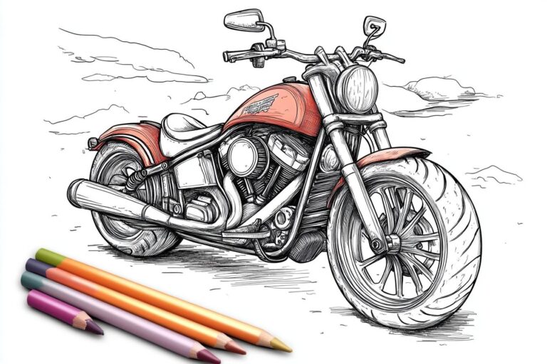 Biker Coloring Pages : Rev Up Your Creativity with Motorcycle Art