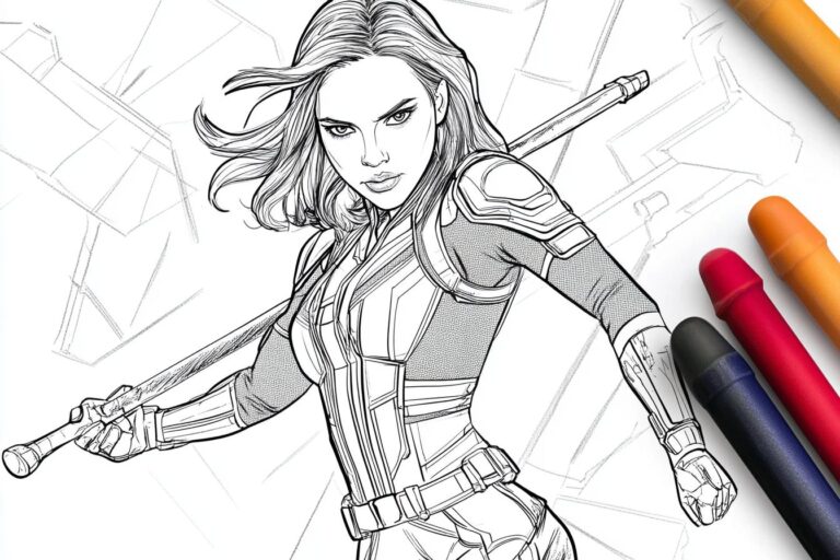 Black Widow Coloring Pages : Color the Marvel Superheroine