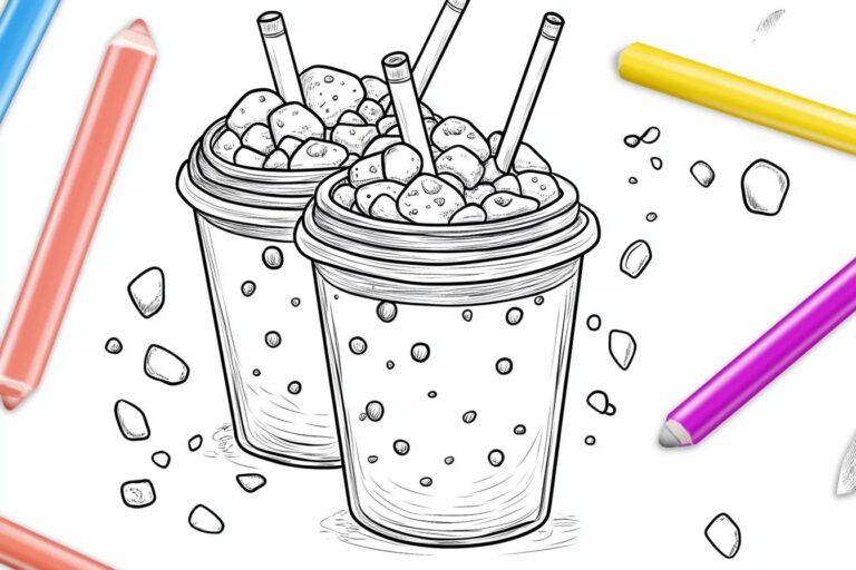 Boba Tea Coloring Pages : Fun Boba Tea Designs for All Ages