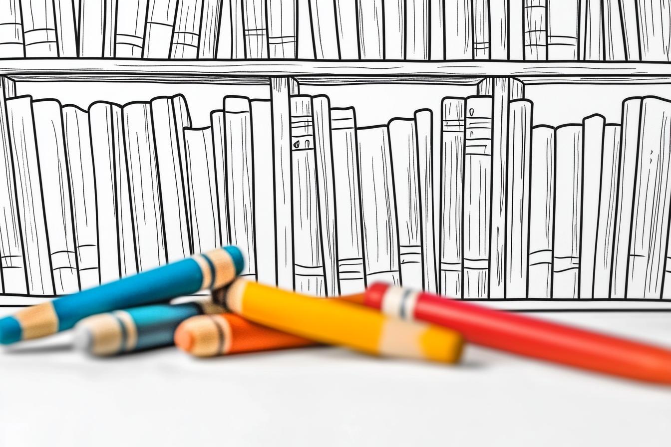 Bookshelf Coloring Pages Free Printable PDF Bookshelf Coloring Pages