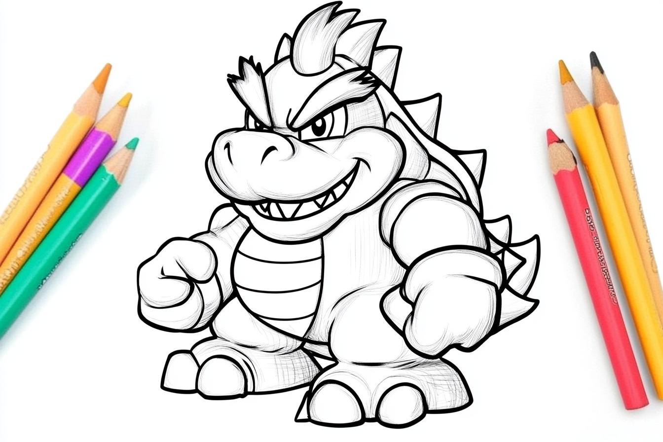 Bowser Coloring Pages Free Printable PDF Bowser Coloring Pages
