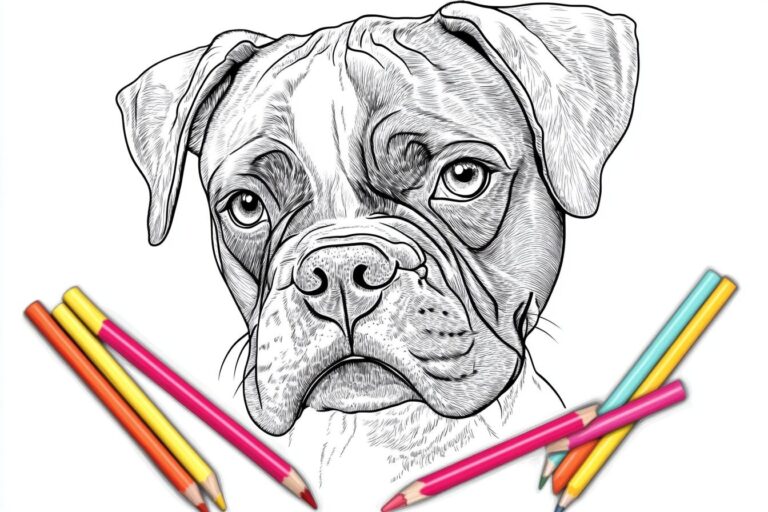 Boxer Coloring Pages : Unleash Your Inner Artist with Fun Dog Illustrations