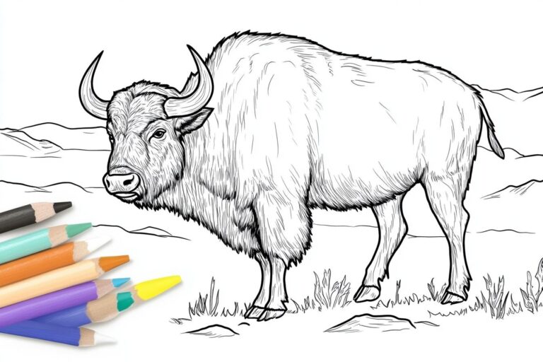 Buffalo Coloring Pages : Fun & Educational Animal Coloring for Kids