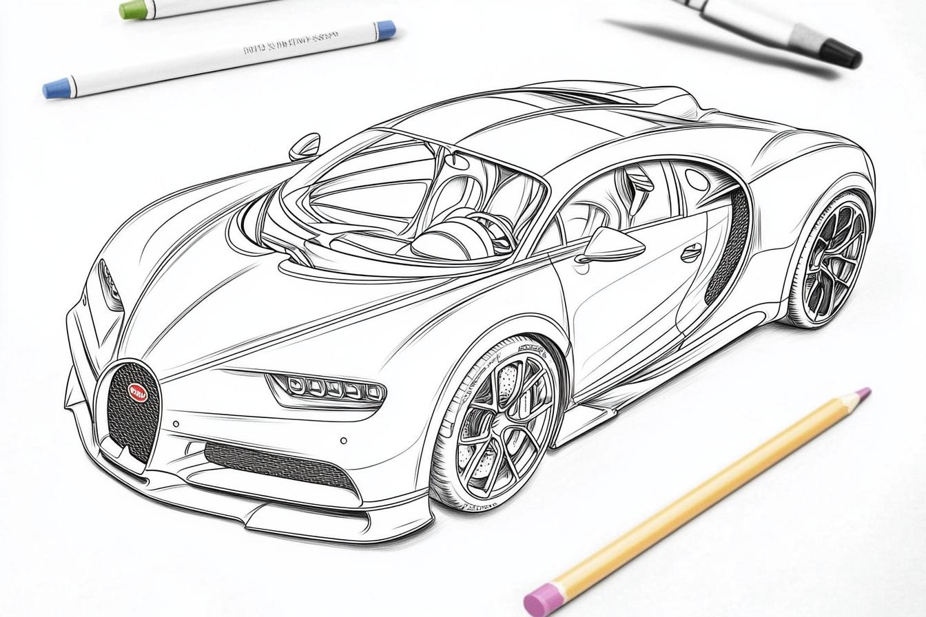 Free Printable PDF Bugatti Coloring Pages