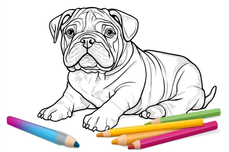 Bulldog Coloring Pages : Fun Designs for Kids