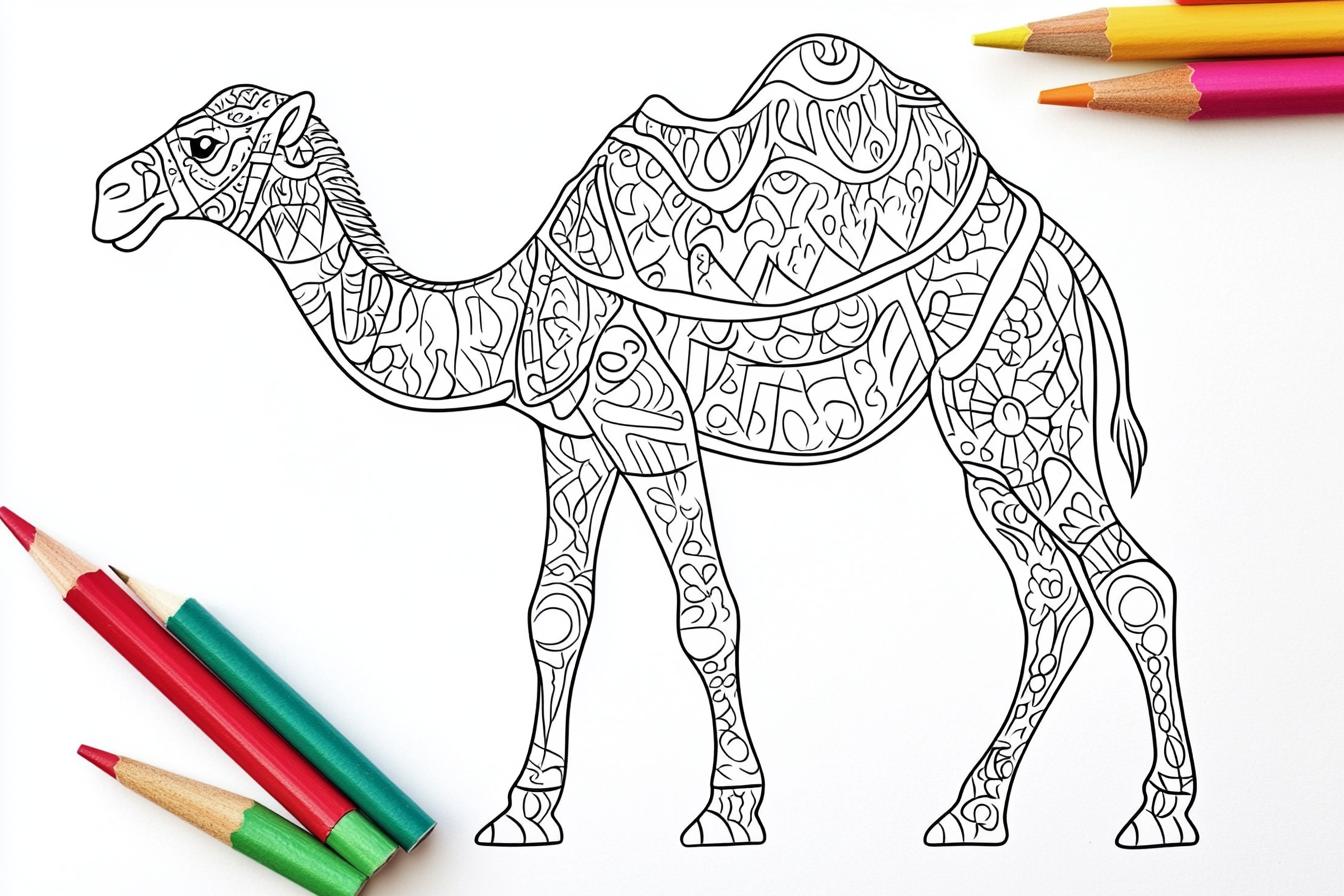 Free Printable PDF Camel Coloring Pages