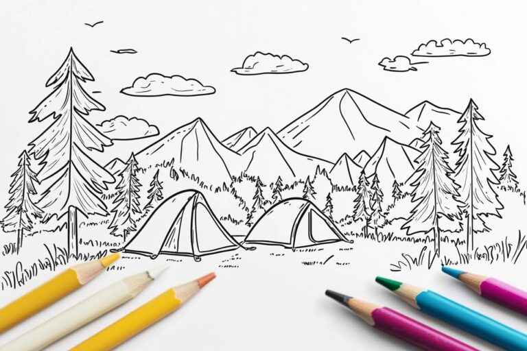 Camping Coloring Pages : Fun for Kids and Adults