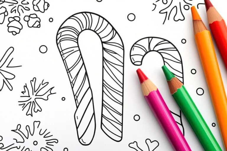 Candy Cane Coloring Pages : Coloring Fun for the Holidays