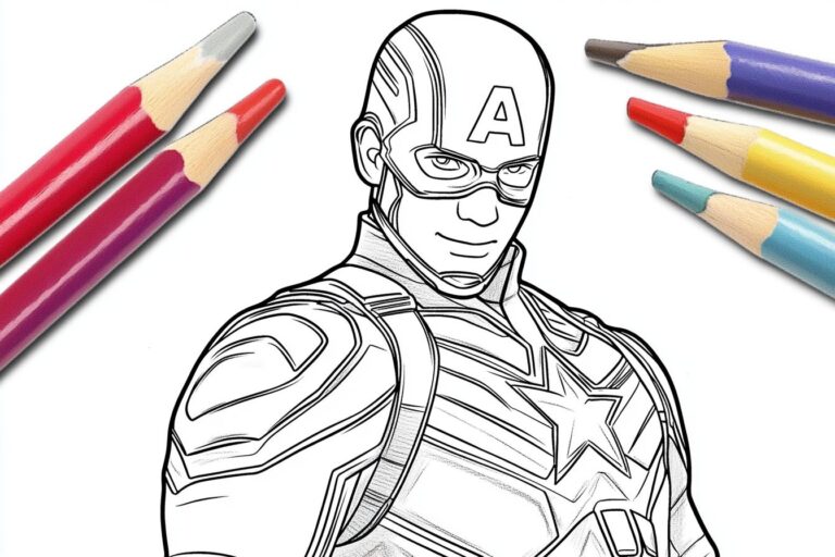Captain America Coloring Pages : Superhero Fun for Kids of All Ages