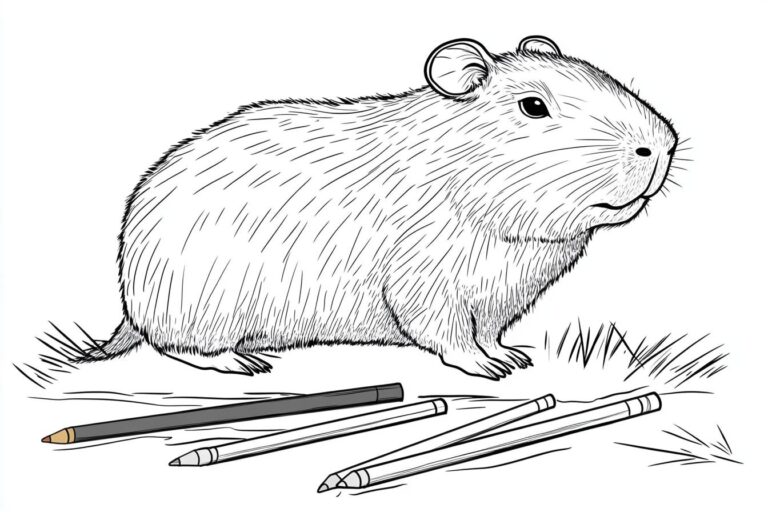 Capybara Coloring Pages : Fun Printable Illustrations for Kids