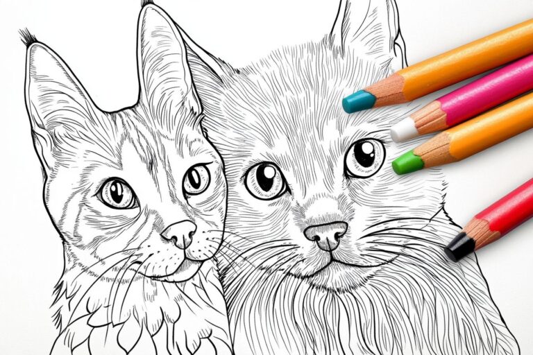 Cat and Dog Coloring Pages : Fun for Kids & Adults