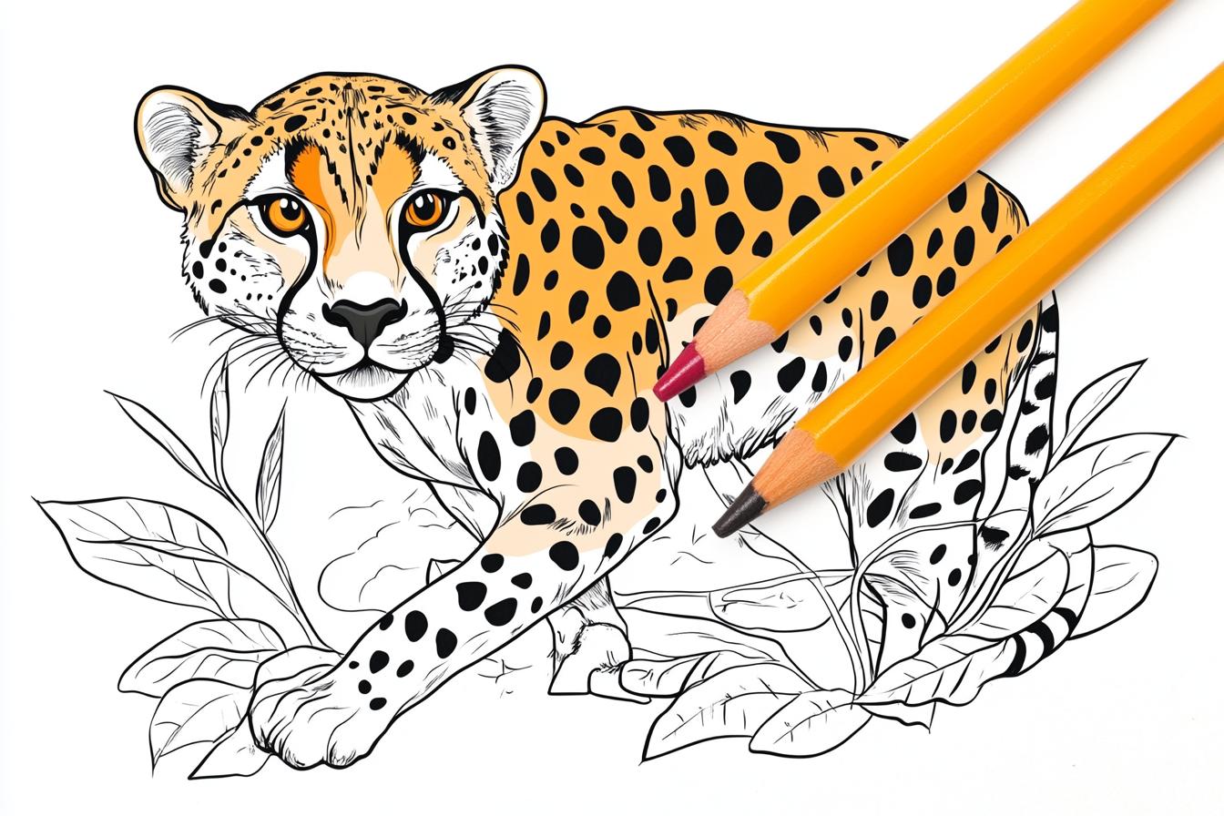 Cheetah Coloring Pages Free Printable PDF Cheetah Coloring Pages
