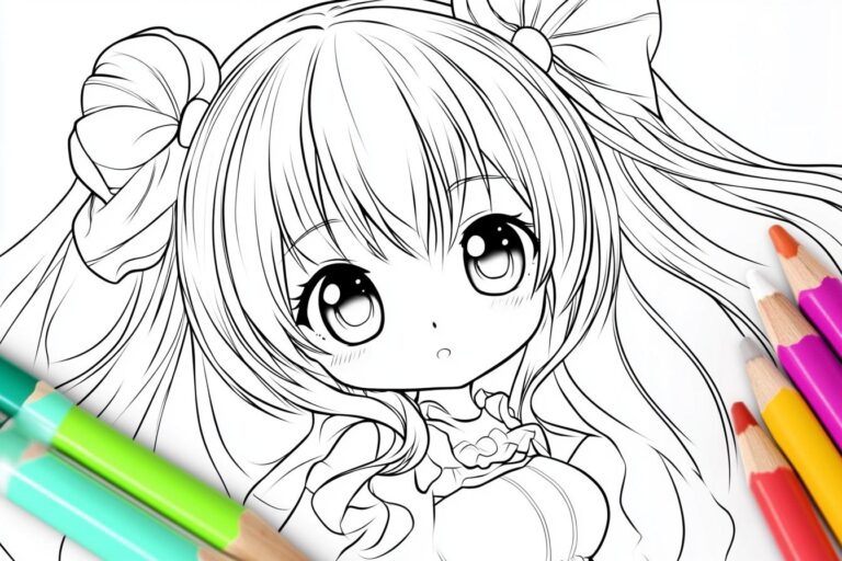 Cibi Coloring Pages : Adorable Chibi Characters for Fun and Relaxation