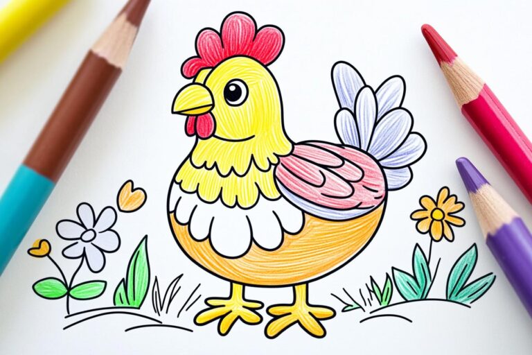 Chicken Coloring Pages : Fun for All Ages with Printable Illustrations