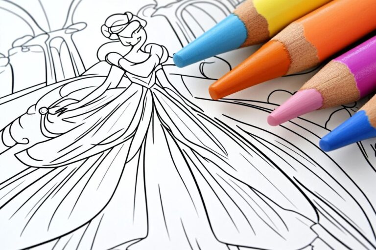 Cinderella Coloring Pages : Magical Fun for Kids of All Ages