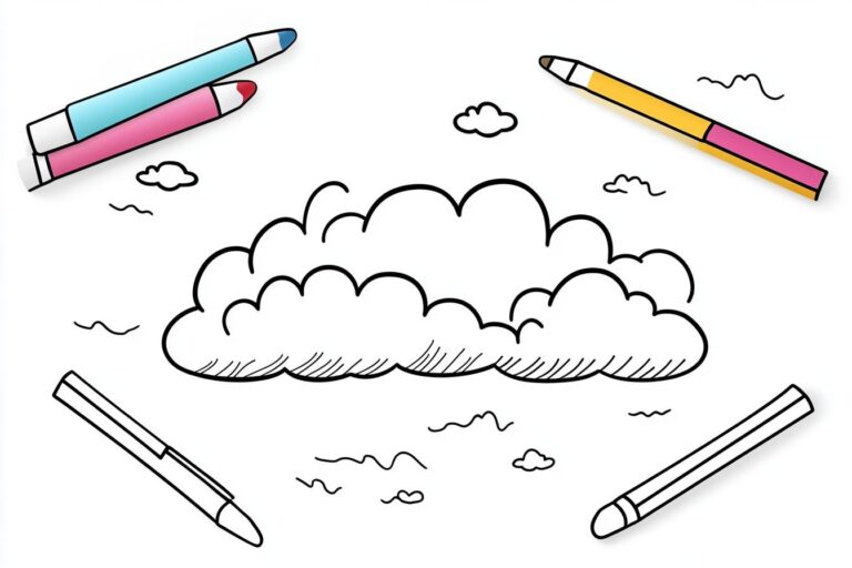 Cloud Coloring Pages : Fun and Creative Cloud Art Activities