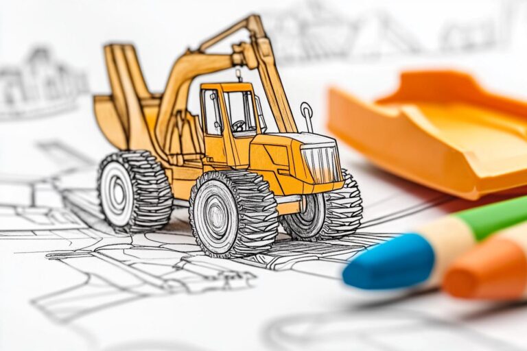 Construction Equipment Coloring Pages : Fun & Educational Activity for Kids