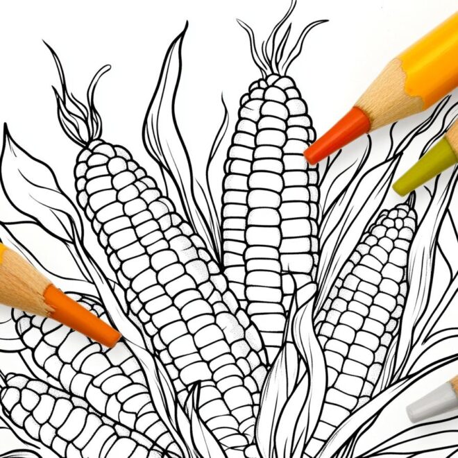 Corn Coloring Pages : Fun & Educational Coloring Pages for Kids