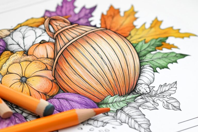 Cornucopia Coloring Pages : Color the Abundance of Harvest
