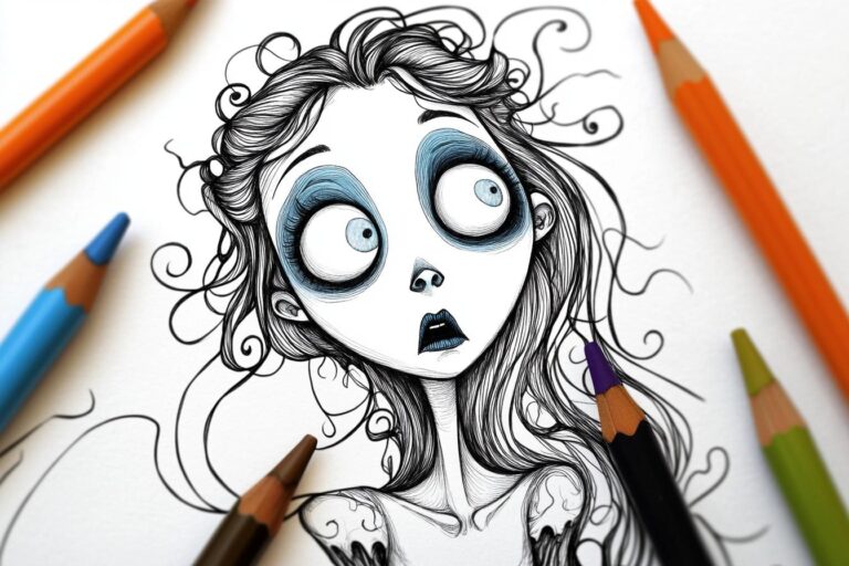 Corpse Bride Coloring Pages : Color Your Way into Tim Burton’s World
