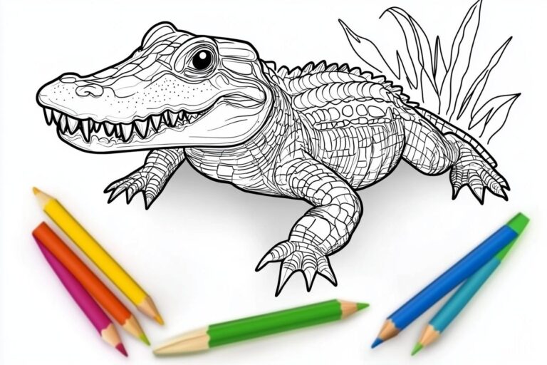 Crocodile Coloring Pages : Fun & Educational Art for Kids