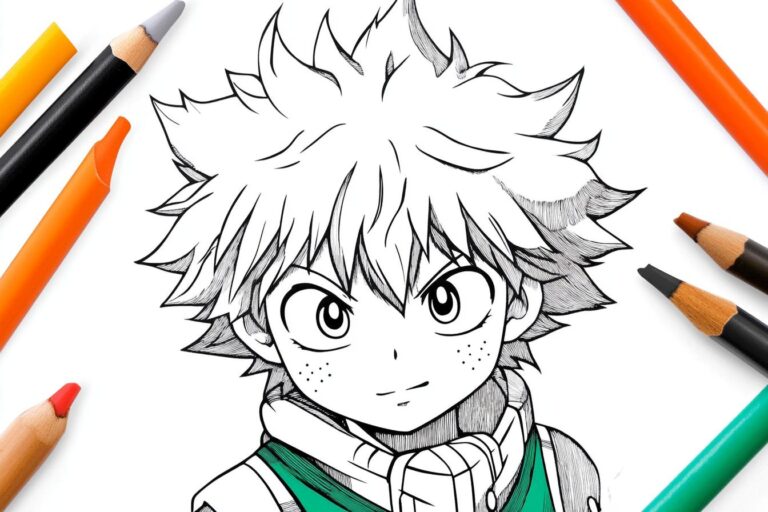 Deku Coloring Pages : Unleash Your Inner Hero