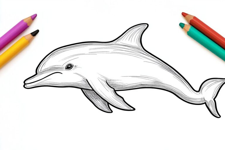 Dolphin Coloring Pages : Fun & Educational Ocean Animal Art