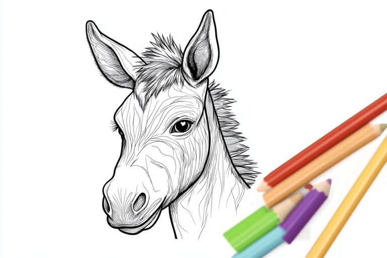 Donkey Coloring Pages : Fun Animal Coloring for Kids