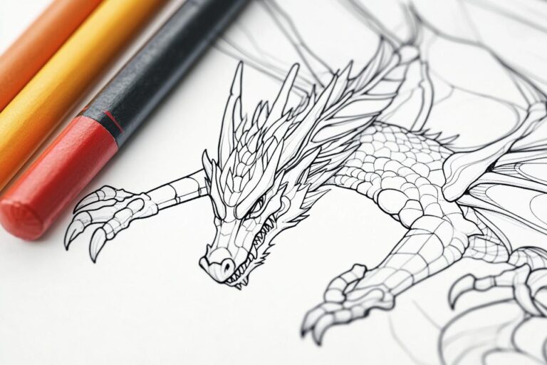 Dragon Realistc Coloring Pages : Master the Art of Dragon Illustration