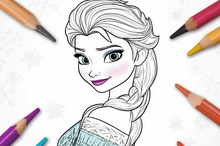 Elsa Coloring Pages : Free Printable Designs for Kids & Adults
