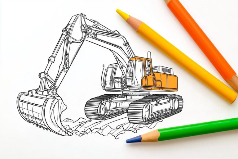 Excavator Coloring Pages : Dig into Fun and Learning